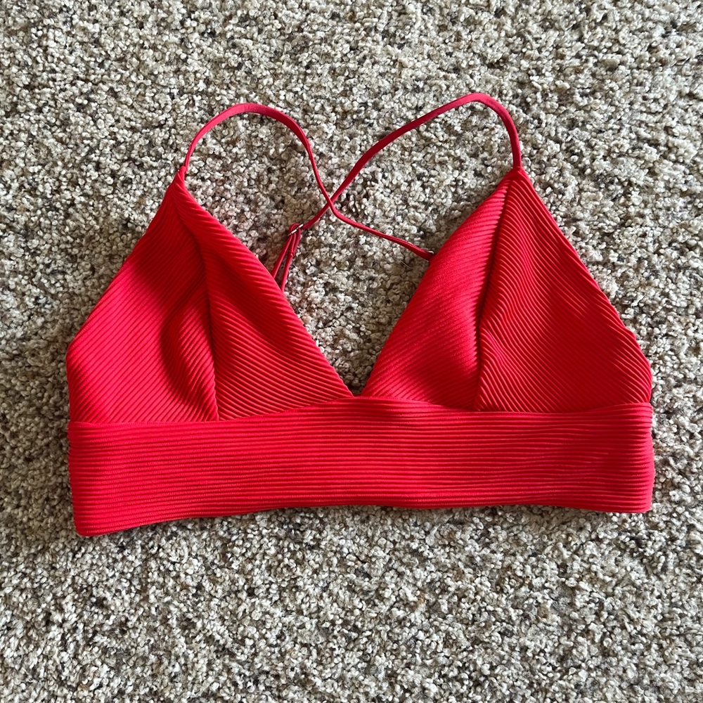 Like New- H&M Red Ribbed Bikini Top